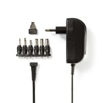 Nedis Universal AC strømadapter | 18 W | 3 - 12 V DC | 1.80 m | 2.1 A | 6 plug(s) | Sort
