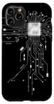 Coque pour iPhone 11 Pro CPU Cœur Processeur Circuit imprimé IA Geek Gamer Heart