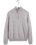 Gant Superfine Lambswool Half Zip M Light Grey Melange (Storlek L)