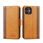 Rssviss iPhone 12 Mini Case, iPhone 12 Mini Wallet Case with [Card Slots] PU Leather iPhone 12 Mini Phone Case [Stand Function] [Magnetic] Protection iPhone 12 Mini Folio Flip Cover (5.4-inch), Brown