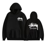 Mordely Unisex Stussy Pullover Hoodie Midweight Huvtröja Black XXL
