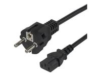 Deltaco - Strömkabel - Power Cee 7/7 Till Power Iec 60320 C13 - 3 M - Svart