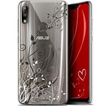 Caseink Coque pour ASUS Zenfone Max Pro (M2) ZB631KL (6.26) [Gel Motif HD Collection Love Saint Valentin Design Hearts Flowers - Souple - Ultra Fin - Imprimé en France]