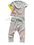 DKNY Girls Age 4 Grey & sparkle Pink Logo tight fitting PJ Pyjama 2 Piece set