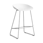 HAY About a Stool 38 Low barstol 2.0 Vit-rostfritt stålstativ