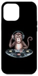 Coque pour iPhone 12 Pro Max Monkey Casque de DJ amusant pour homme, femme, enfant