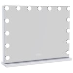 UNIQ Uniq Xl Hollywood Vanity Spegel Med 15 Led-lampor Och Touch-funktion - Vit