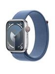 Apple Watch Series 9 (Gps + Cellular), 45Mm Silver Aluminium Case With Winter Blue Sport Loop