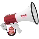 Pyle Haut-Parleur Mégaphone Portable- Mégaphone Porte-Voix Compact avec Sirène intégrée de 50 Watts - Contrôle du Volume Réglable- Idéal pour Les Fans de Football/Baseball/Cheerleading