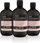Baylis & Harding Goodness Rose & Geranium, 500ml Bath Soak, Pack of 3 - Vegan