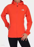 The North Face Womens Nimble Hoodie Softshell Jacket- Fire Brick Red, Small