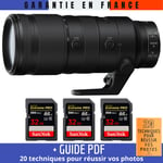 Nikon Z 70-200mm f/2.8 VR S + 3 SanDisk 32GB UHS-II 300 MB/s + Guide PDF ""20 TECHNIQUES POUR RÉUSSIR VOS PHOTOS