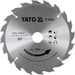 YATO YT-60665-TCT pour bois de scie circulaire 210 x 30 mm x 20t