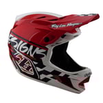 Troy Lee Designs Design D4 Fifty-50 Poly Full Face Helmet - White / Red XLarge White/Red