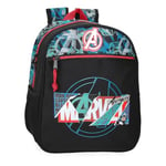 Joumma Marvel Shield School Backpack Adaptable to Cart Black 27x33x11cm Polyester 9.8L, Black/White, School Backpack Adaptable to Trolley