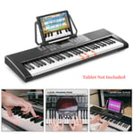 KB5 Electronic Keyboard Piano, 61 Full Size Light-Up Keys with Built-in Speakers