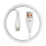 Câble USB vers USB C Fast Charge 3A Synchronisation Longueur 1m LinQ Blanc
