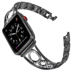Apple Watch Series 5 40mm rhinestone décor stainless steel watch band - Black