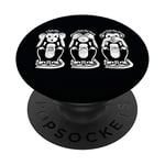 Three Wise Monkeys Speak Hear See No Evil White Graphic PopSockets Swappable PopGrip