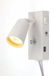 REED 6w LED Sengelampe med USB lading Dimwarm