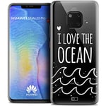 Caseink Coque pour Huawei Mate 20 Pro (6.4) Housse Etui [Crystal Gel HD Collection Summer Design I Love Ocean - Souple - Ultra Fin - Imprimé en France]
