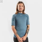 Uv tröja kortärmad blågrå rashguard herr - Gul (Storlek: M)