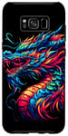 Coque pour Galaxy S8+ Illustration animale de dragon cool esprit animal Tie Dye Art