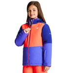 Dare2B Kid's Aviate Waterproof and Breathable High Loft Insulated Reflective Ski and Snowboard Jacket with Snowskirt and Elasticated Hood Simply Purple/Fiery Coral, 13 yr