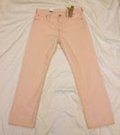 Levi’s 501 Salmon Pink Straight Leg Jeans BNWT 100% Cotton Men’s Size W36 L32