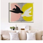 chthsx Classic portrait Bird And The White Bird Canvas Painting Print Living Room Home Decor Modern Wall Art Posters-50x75cm No Frame