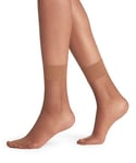 FALKE Women's Shelina 12 Den W So Ultra Transparent Plain 1 Pair Socks, Brown (Hazel 5187), 35-38
