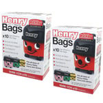 Numatic HENRY Bags x 20 HETTY HEPA FLO HEPAFLO Vacuum Cloth Hoover Bag Genuine 