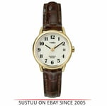 Timex T20071 Easy Reader Analouge Ladies Watch|Leather Strap|Night Light|Brown|