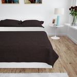 vidaXL dobbeltsidet quiltet sengetæppe 220 x 240 cm cremehvid og brun