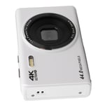 (White)4K Digital Camera Kids Camera For Photography Point And Shoot Digital