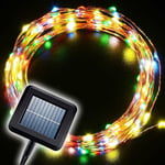 10m 100 Led Solar Powered String Lights 2 Mode Light Decoration Colorful