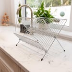Chrome Plated Small Fold Away Dish Drainer