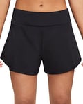 NIKE DX6022-010 W NK Bliss DF MR 3IN 2N1 Short Shorts Women's Black/Reflective Silv Size XL