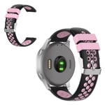 18mm Garmin Vivoactive 4S / Vivomove 3S dual color silicone watch band - Black / Pink Rosa