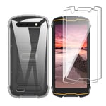 LJSM Case for CUBOT KingKong Mini/CUBOT KingKong Mini 2 + [2 Pieces] Tempered Film Glass Screen Protector - Transparent Silicone Soft TPU Cover Shell for CUBOT Kingkong Mini (4.0")