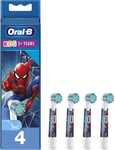Braun Oral B Stages SPIDERMAN Kids Toothbrush Replacement Brush Heads Pack 4