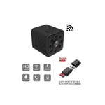 ME - Mini caméra hd WiFi Petite Grand Angle 1080P Etanche Caméscope + Carte Micro tf sd 128Go + Lecteur usb 2.0 - dvr Sport Micro - Noir