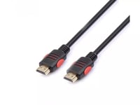 Reekin HDMI Câble - 1,0 Mètre - FULL HD 4K Black/Red (High Speed w. Eth.)