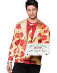 Fotorealistisk T-skjorte med Pizza Trykk og Lang Arm