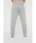 Nike Mens Repeat Taping Logo Fleece Cuffed Joggers in Grey Cotton - Size Small