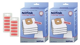 8 x NILFISK Power P10 P20 Allergy PW10 PW20 Vacuum Filter Cloth Bags + Freshners