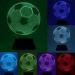 DDN27411-3D LED-lampa Fotboll Optisk Illusion Nattlampa Nattlampa för sovrum
