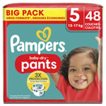 Couches Culottes Bébés Baby - Dry Pants 12 - 17 Kg Taille 5 Pampers - Le Pack De 48 Couches Culottes