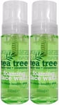 2 x 200ml Tea Tree Foaming Face Wash - Daily Use for Healthy, Clean Skin