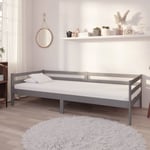 Dagbädd med madrass 90x200 cm grå massiv furu
